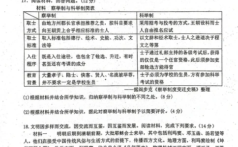 虎山中学高三上(开学考)-历史试题+答案(1)_2023年9月_029月合集_2024届广东省梅州市大埔县虎山中学高三上学期开学