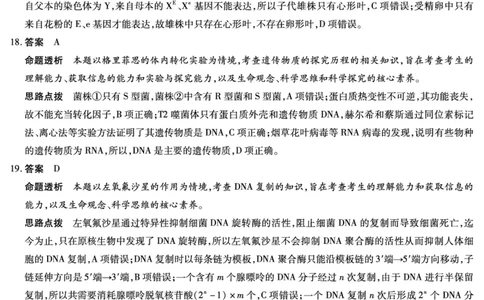 生物高三二联答案(1)_2023年10月_0210月合集_2024届河南省天一大联考高三上学期阶段性测试（二）_河南省天一大联考2024届高三上学期阶段性测试（二）生物