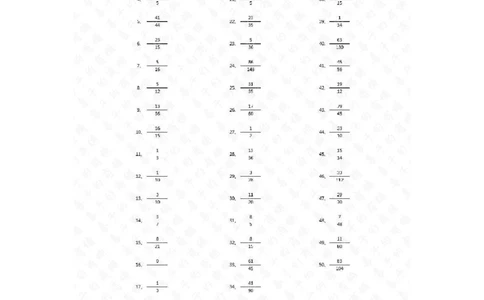 分数减法第51~70篇（高级）答案_编码0121-6年级数学口算计算_口算题（适合5年级）_分数-减法（200篇）_（分数）减法高级（100篇）