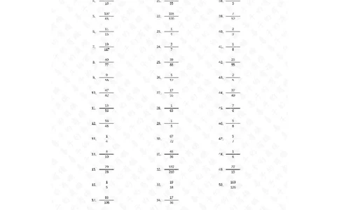 分数减法第51~70篇（高级）答案_编码0121-6年级数学口算计算_口算题（适合5年级）_分数-减法（200篇）_（分数）减法高级（100篇）