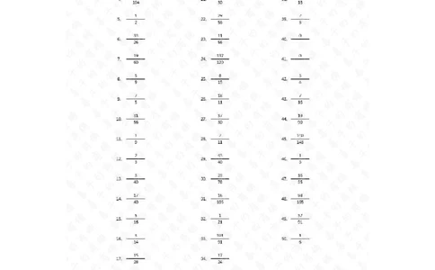 分数减法第51~70篇（高级）答案_编码0121-6年级数学口算计算_口算题（适合5年级）_分数-减法（200篇）_（分数）减法高级（100篇）