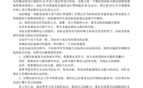 建筑专业大学生职业生涯规划书_E6-职业规划_39建筑学专业