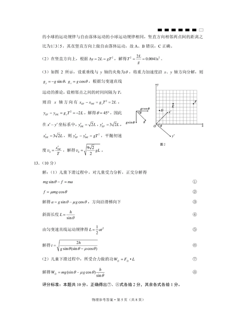 重庆市第八中学2024届高考适应性月考卷（一）物理参考答案(1)_2023年10月_0210月合集_2024届重庆市第八中学高考适应性月考卷（一）_重庆市第八中学2024届高考适应性月考卷（一）物理