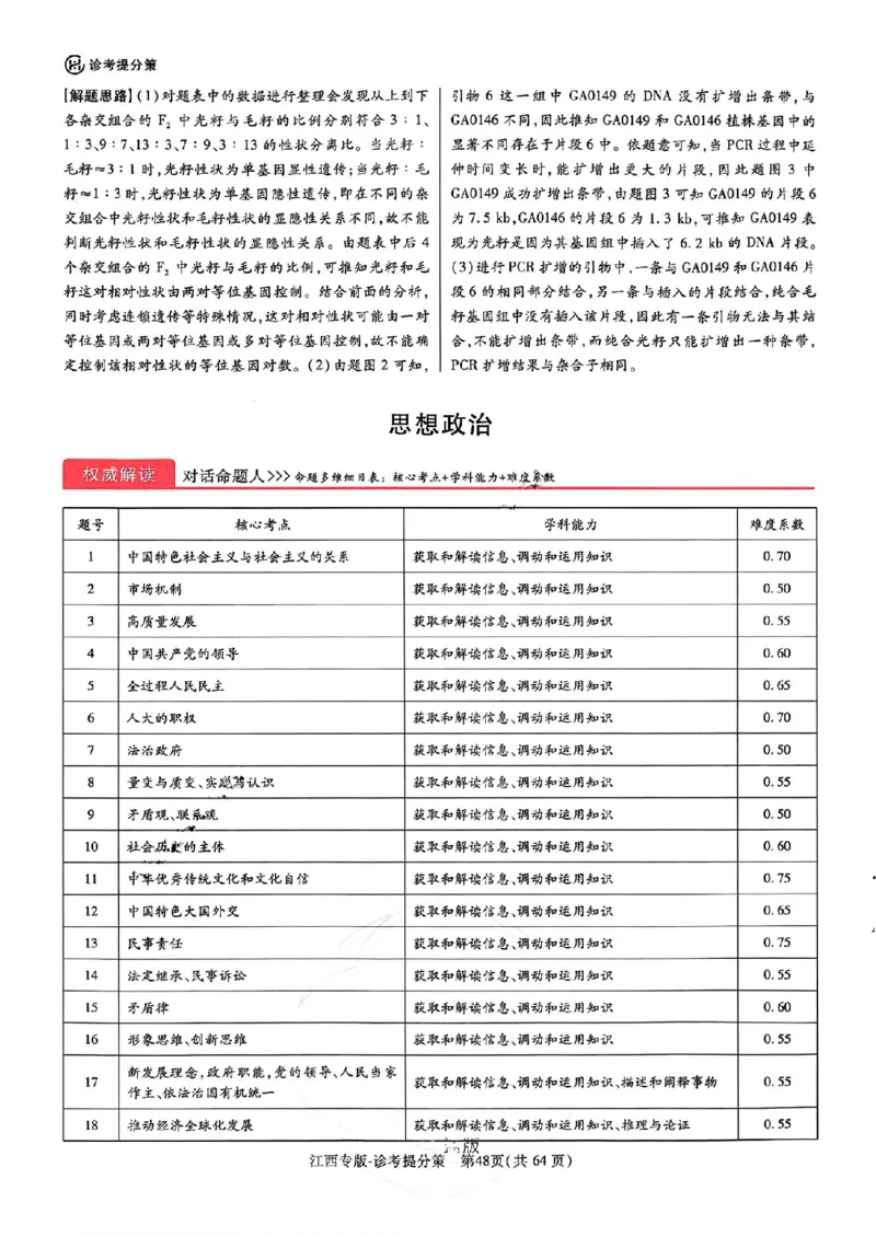 王后雄高考押题预测卷2024江西专版诊考提分册_2024高考押题卷_22024王hou雄_（新高考）2024王后雄押题预测卷（分科版）_9.地理