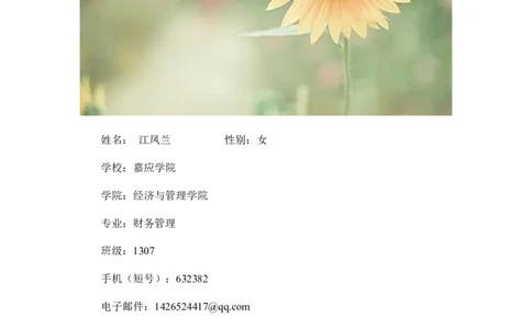 大学生职业规划书框架模板(仅供参考)_E6-职业规划_02财务管理专业