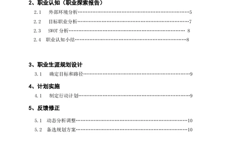 大学生职业规划书框架模板(仅供参考)_E6-职业规划_02财务管理专业