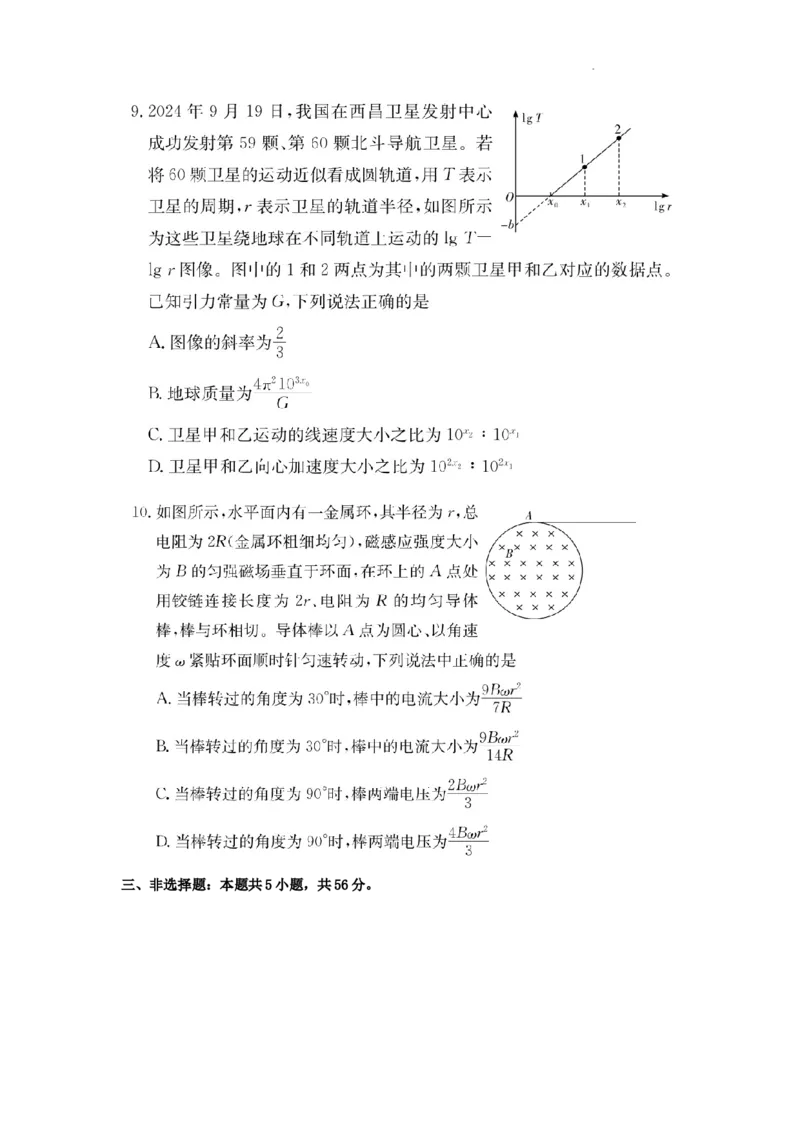 湖南省佩佩教育2025届2月高三开学联考物理_2025年2月_250217湖南省佩佩教育2025届2月高三开学联考（全科）_湖南省佩佩教育2025届2月高三开学联考物理