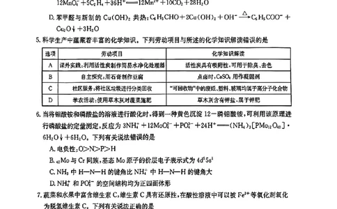 2024届广东省湛江市高三下学期二模考试化学试题+答案(1)_2024年4月_024月合集_2024届广东省湛江市二模（金太阳390C）
