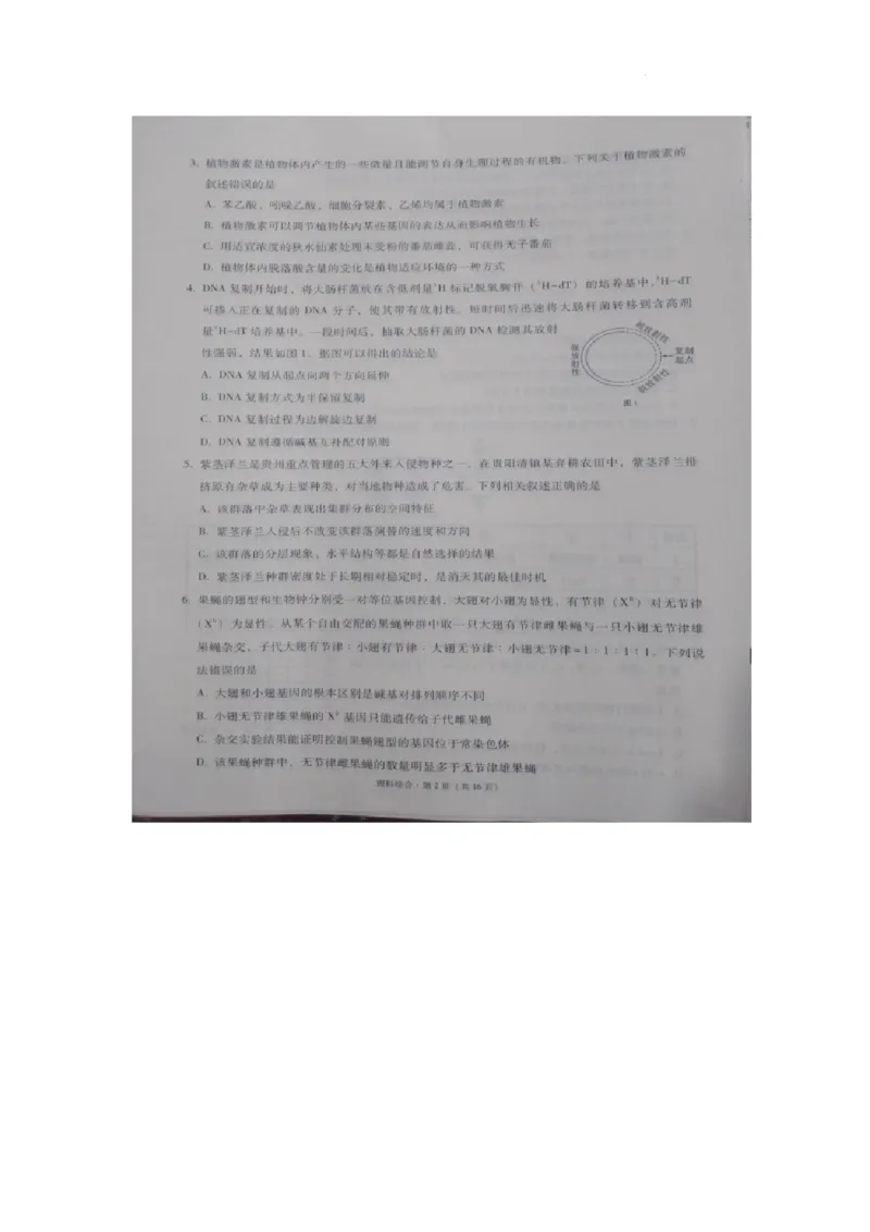2023届&ldquo;3+3+3&rdquo;高考备考诊断性联考卷（二）理综_2024年2月_01每日更新_15号_2023届贵州省3+3+3高考备考诊断性联考（二）全科_2023届贵州省3+3+3高考备考诊断性联考（二）理综
