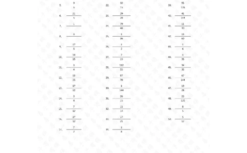 分数加减混合第51~70篇（初级）答案_编码0121-6年级数学口算计算_口算题（适合5年级）_分数-加减混合（280篇）_（分数）加减混合初级（100篇）