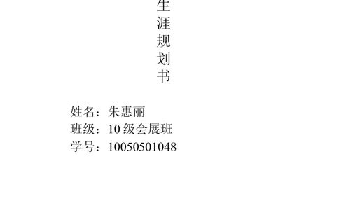会展专业-职业生涯规划书_E6-职业规划_94其他专业