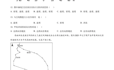 精品解析：江苏省基地大联考2023-2024学年高三上学期第一次质量监测地理试题（原卷版）_2023年9月_01每日更新_16号_2024届江苏省基地大联考高三上学期第一次质量监测