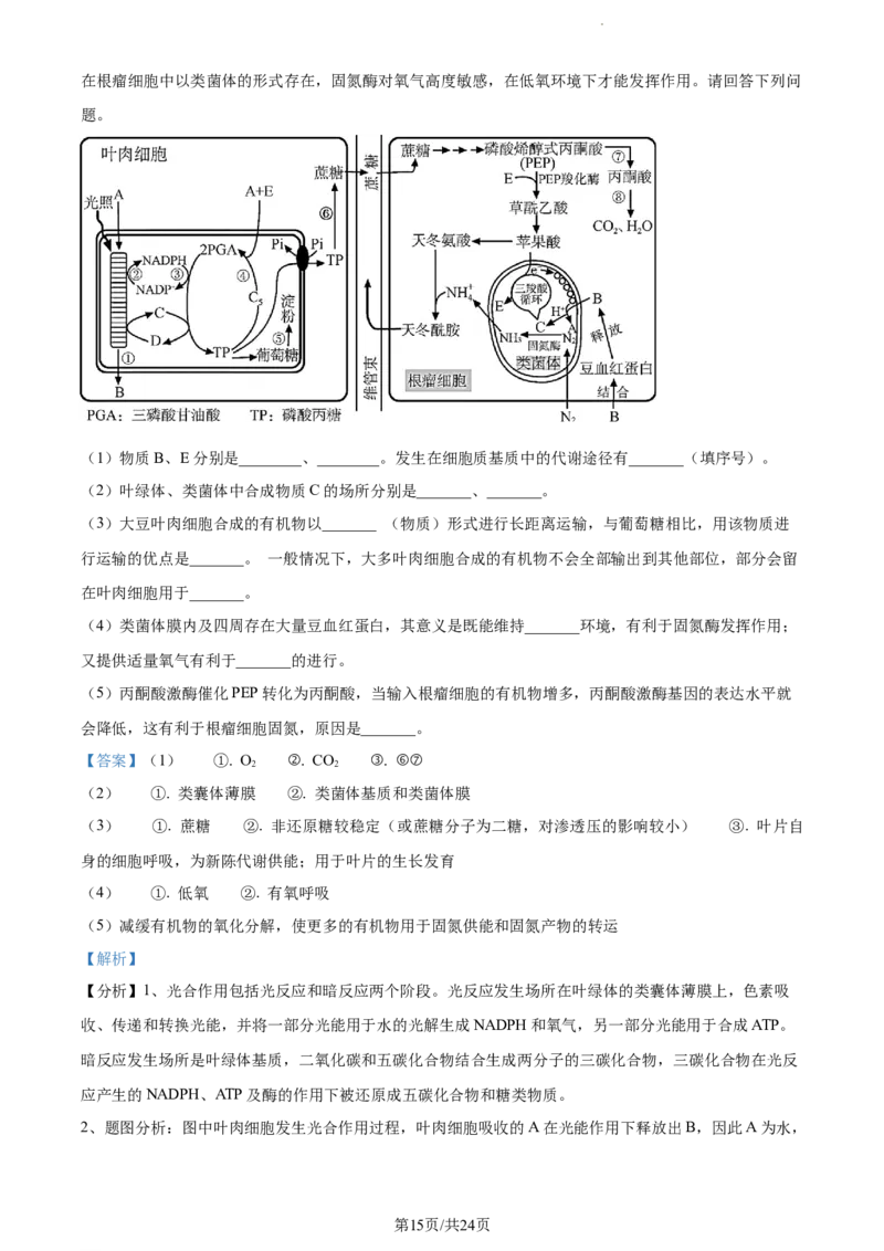 精品解析：江苏省常州市联盟学校2023-2024学年高三10月学情调研生物试题（解析版）(1)_2023年10月_0210月合集_2024届江苏省常州市联盟学校高三上学期10月学情调研