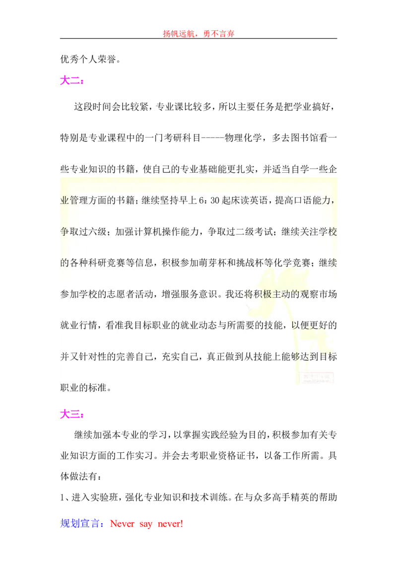 大学生学业生涯规划书-化工_E6-职业规划_33化学专业