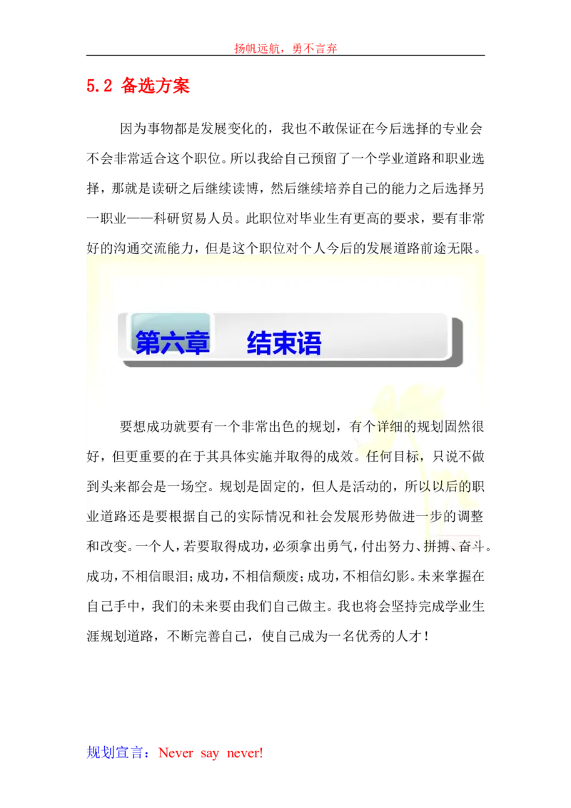 大学生学业生涯规划书-化工_E6-职业规划_33化学专业