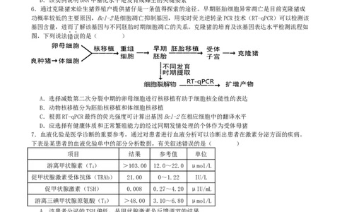 湖南省衡阳市第八中学2023-2024学年高三上学期开学考试生物_2023年8月_01每日更新_29号_2024届湖南省衡阳市第八中学高三上学期开学检测