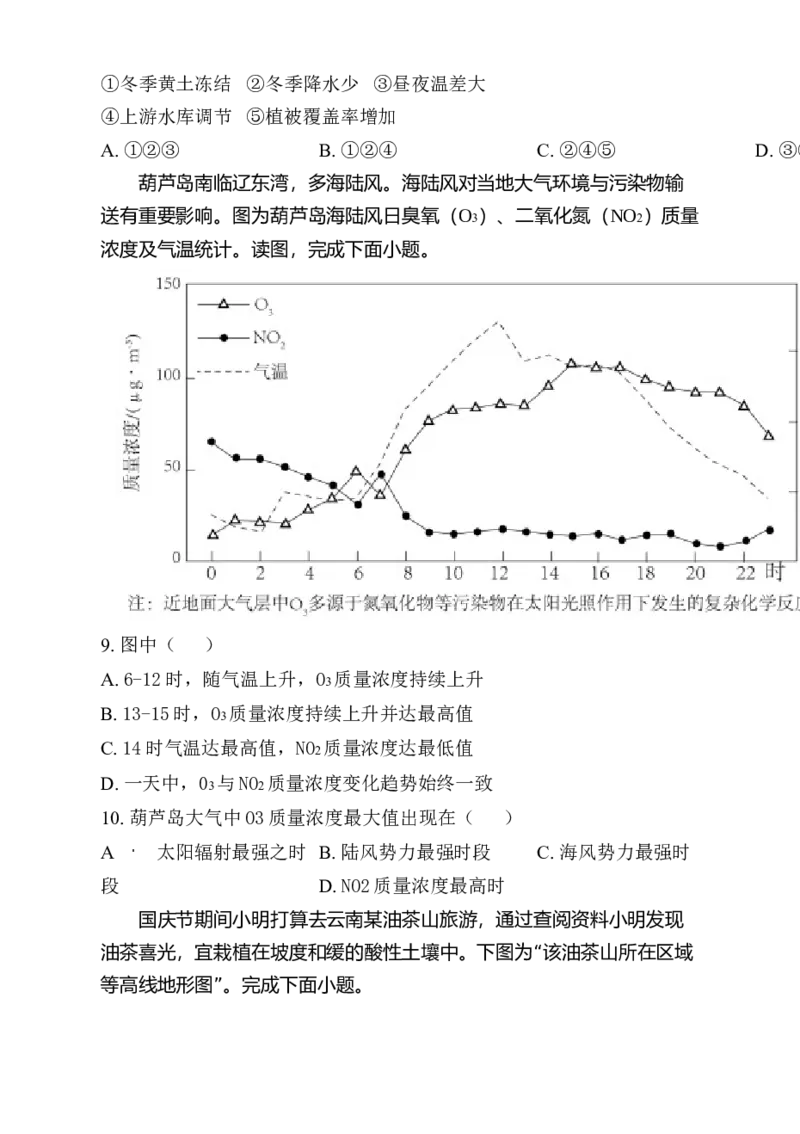 湖南省岳阳市岳阳县第一中学2024-2025学年高三上学期12月月考地理试题Word版无答案_2025年1月_250103湖南省岳阳市岳阳县第一中学2024-2025学年高三上学期12月月考