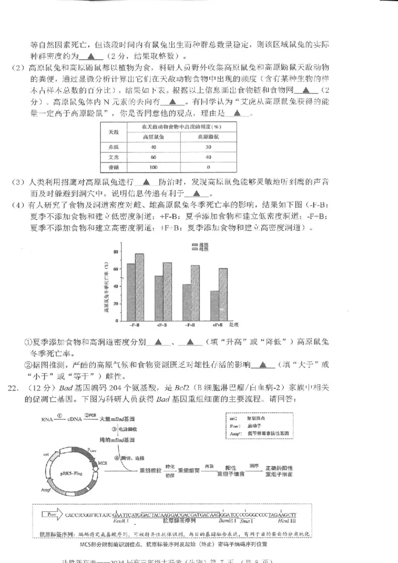江苏省决胜新高考2024届高三上学期10月大联考生物(1)_2023年10月_01每日更新_16号_2024届江苏省决胜新高考高三上学期10月大联考