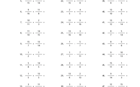 分数加减混合第81~100篇（高级）_编码0121-6年级数学口算计算_口算题（适合5年级）_分数-加减混合（280篇）_（分数）加减混合高级1~（100篇）
