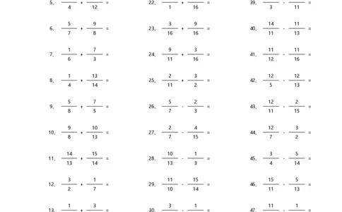 分数加减混合第81~100篇（高级）_编码0121-6年级数学口算计算_口算题（适合5年级）_分数-加减混合（280篇）_（分数）加减混合高级1~（100篇）