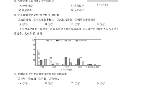 浙江强基联盟2023学年第一学期高三年级9月联考地理(1)_2023年9月_029月合集_2024届浙江强基联盟高三上学期9月联考