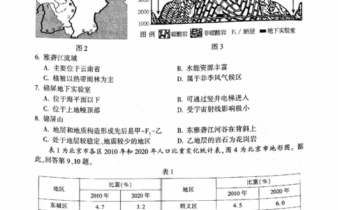 2024北京朝阳高三一模地理试题及答案(1)_2024年4月_024月合集_2024届北京市朝阳区高三一模