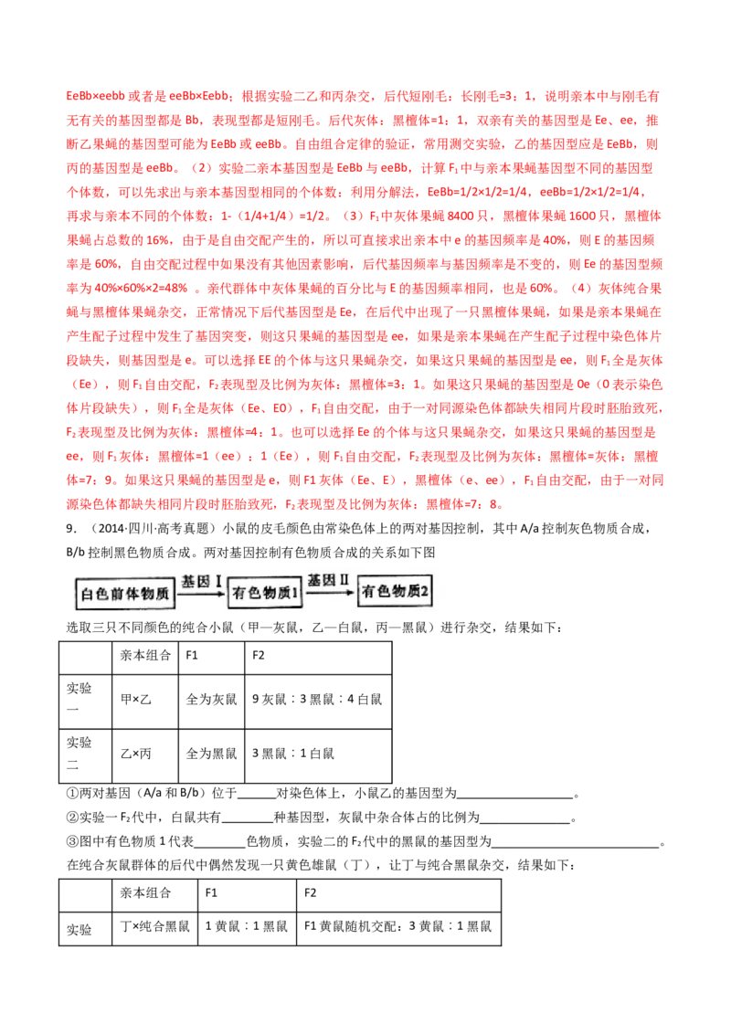 专题12基因的自由组合定律（解析卷）_近10年高考真题汇编（必刷）_十年（2014-2024）高考生物真题分项汇编（全国通用）_十年（2014-2023）高考生物真题分项汇编（全国通用）