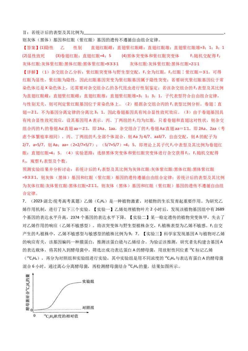 专题12基因的自由组合定律（解析卷）_近10年高考真题汇编（必刷）_十年（2014-2024）高考生物真题分项汇编（全国通用）_十年（2014-2023）高考生物真题分项汇编（全国通用）