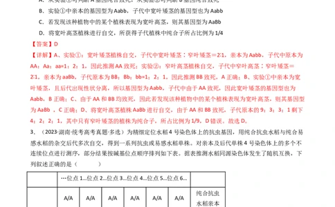 专题12基因的自由组合定律（解析卷）_近10年高考真题汇编（必刷）_十年（2014-2024）高考生物真题分项汇编（全国通用）_十年（2014-2023）高考生物真题分项汇编（全国通用）