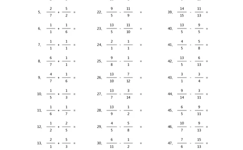 分数加减混合第11~30篇（初级）_编码0121-6年级数学口算计算_口算题（适合5年级）_分数-加减混合（280篇）_（分数）加减混合初级（100篇）