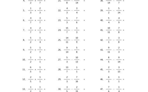 分数加减混合第11~30篇（初级）_编码0121-6年级数学口算计算_口算题（适合5年级）_分数-加减混合（280篇）_（分数）加减混合初级（100篇）