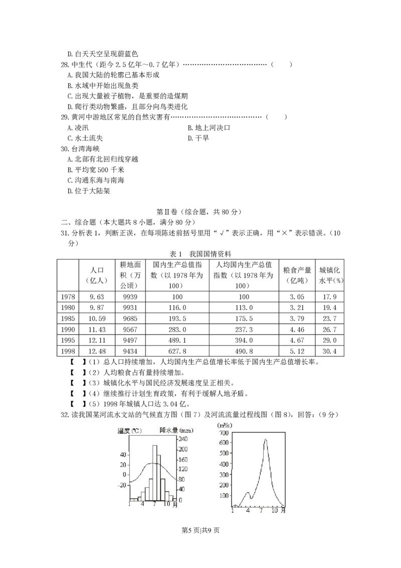 2000年广东高考地理真题及答案_赠送：2008-2024全套高考真题_高考地理真题_旧1990-2007&middot;高考地理真题_1990-2007&middot;高考地理真题&middot;PDF_广东