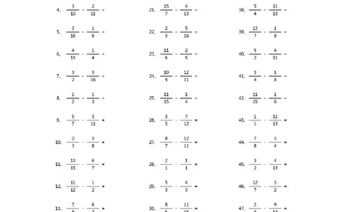 分数减法第91~100篇（高级）_编码0121-6年级数学口算计算_口算题（适合5年级）_分数-减法（200篇）_（分数）减法高级（100篇）