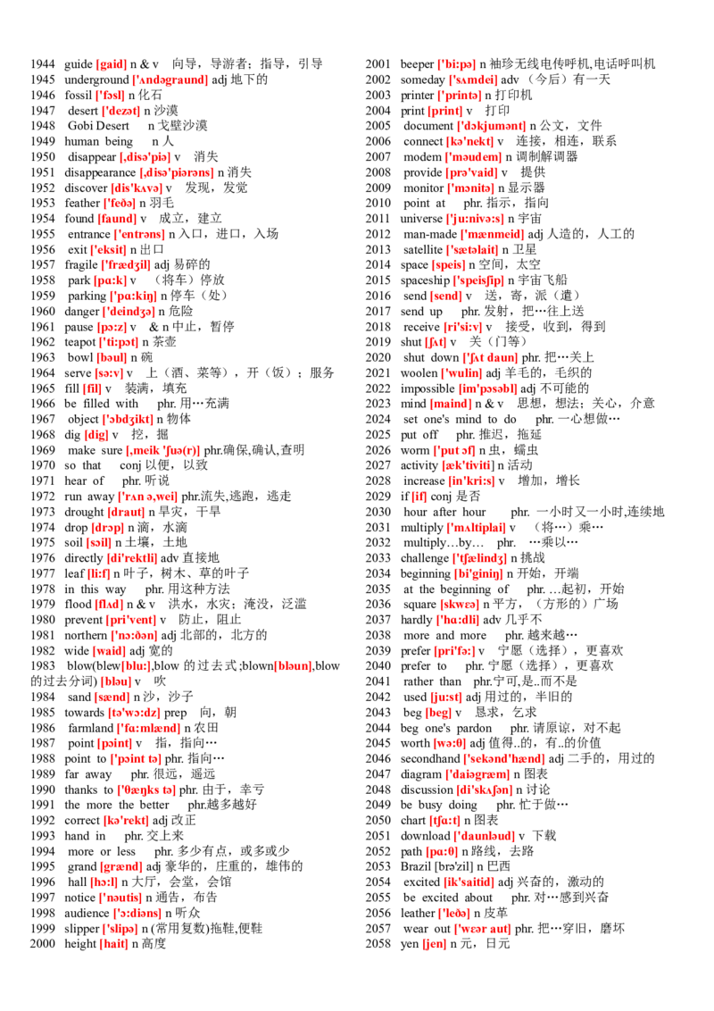品优教学中考英语初中英语单词表大全(2182个带音标)_赠送小初高学霸笔记等_小初高知识点_小初高知识点_中考英语知识点