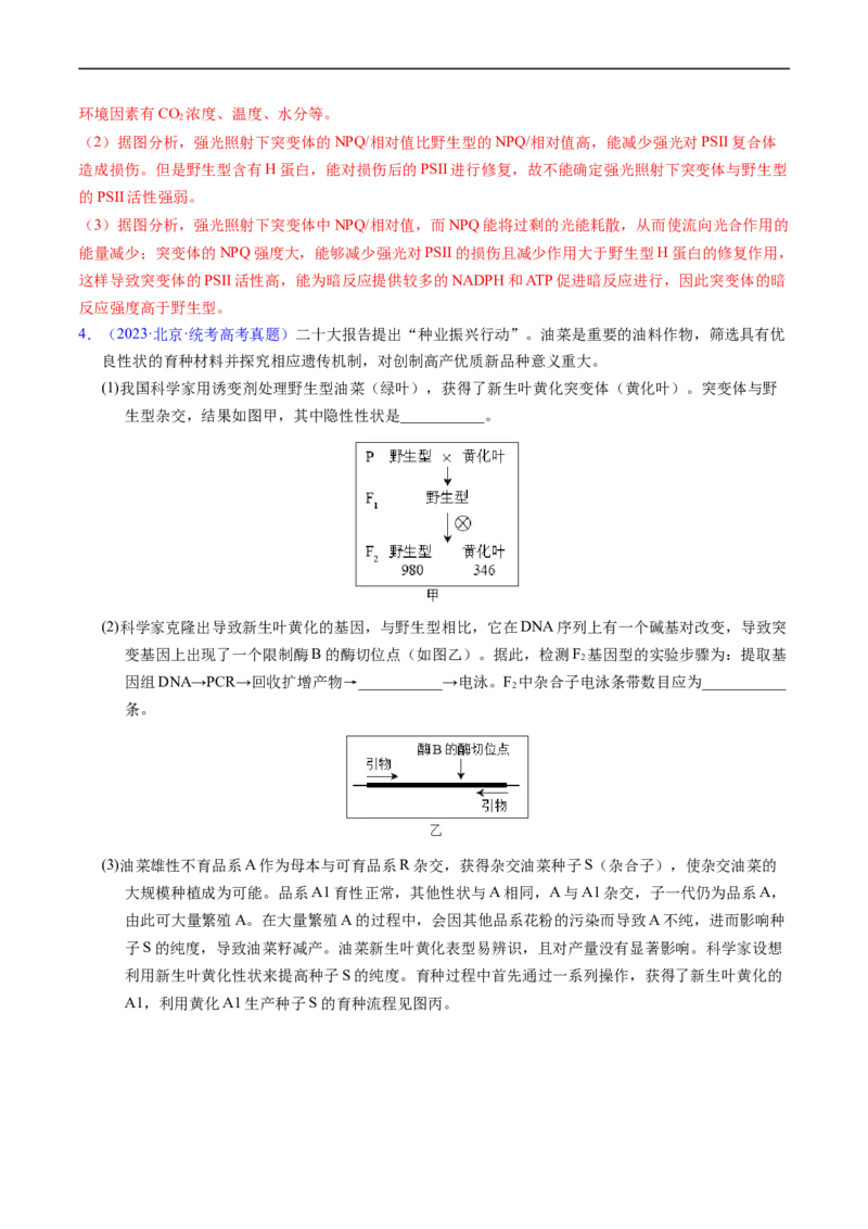 专题12变异、育种与进化-五年（2019-2023）高考生物真题分项汇编（全国通用）（解析版）_赠送：2008-2024全套高考真题_高考生物真题