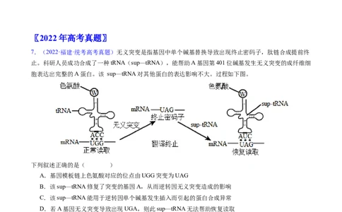 专题12变异、育种与进化-五年（2019-2023）高考生物真题分项汇编（全国通用）（解析版）_赠送：2008-2024全套高考真题_高考生物真题