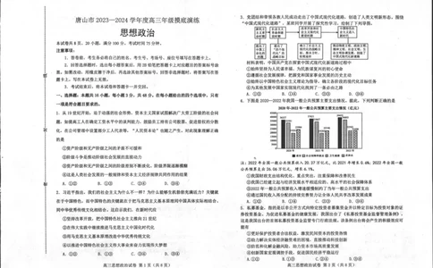 政治_2023年9月_01每日更新_15号_2024届河北省唐山市高三上学期摸底演练_河北省唐山市2024届高三上学期摸底演练政治