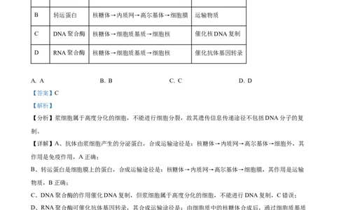 精品解析：江苏省淮安市6校2023-2024学年高三10月月考生物试题（解析版）(1)_2023年10月_0210月合集_2024届江苏省淮安市五校联盟高三上学期10月学情调查测试