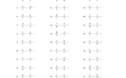 分数乘法第21-50篇_编码0121-6年级数学口算计算_口算题（适合6年级）(1)_分数-乘法（200篇）_（分数）乘法高级（100篇）