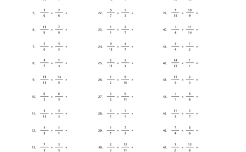 分数乘法第21-50篇_编码0121-6年级数学口算计算_口算题（适合6年级）(1)_分数-乘法（200篇）_（分数）乘法高级（100篇）