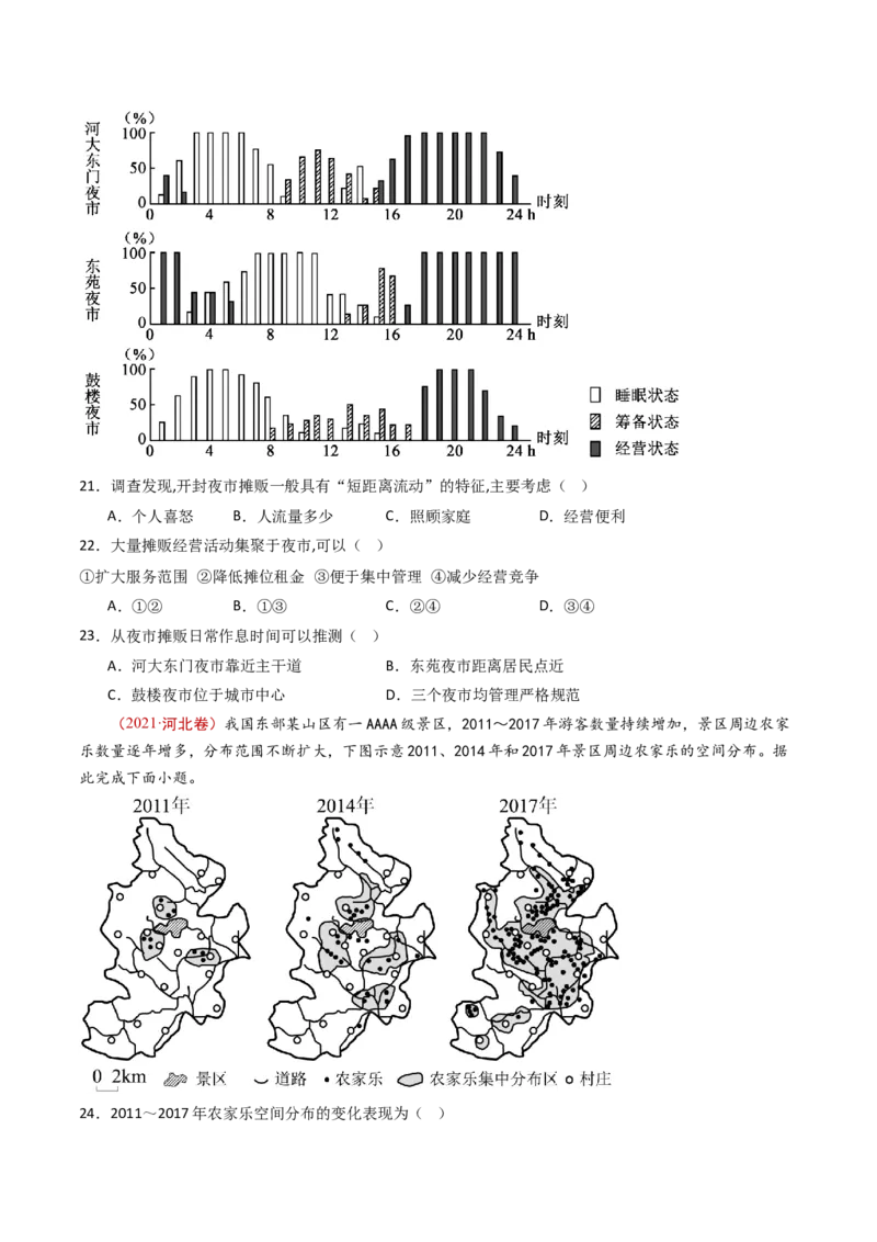 专题11区域产业活动-十年（2014-2023）高考地理真题分项汇编（学生卷）_近10年高考真题汇编（必刷）_十年（2014-2024）高考地理真题分项汇编（全国通用）