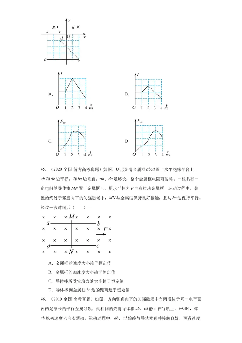 专题10电磁感应(原卷版)_赠送：2008-2024全套高考真题_高考物理真题_送高考物理五年真题(2019-2023)分项汇编（全国通用）