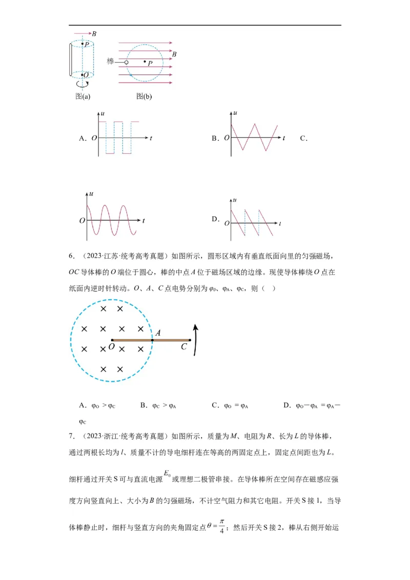 专题10电磁感应(原卷版)_赠送：2008-2024全套高考真题_高考物理真题_送高考物理五年真题(2019-2023)分项汇编（全国通用）