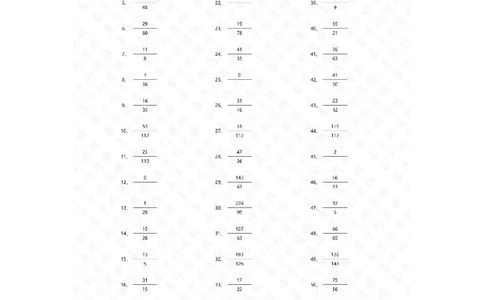 分数加减混合第41~60篇（高级）答案_编码0121-6年级数学口算计算_口算题（适合5年级）_分数-加减混合（280篇）_（分数）加减混合高级1~（100篇）