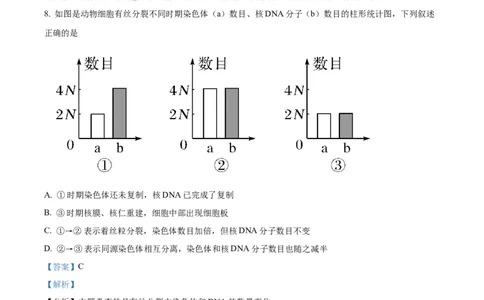 精品解析：天津市滨海新区大港一中2023-2024学年高三上学期第一次月考生物试题（解析版）(1)_2023年10月_0210月合集_2024届天津市滨海新区大港第一中学高三上学期第一次月考