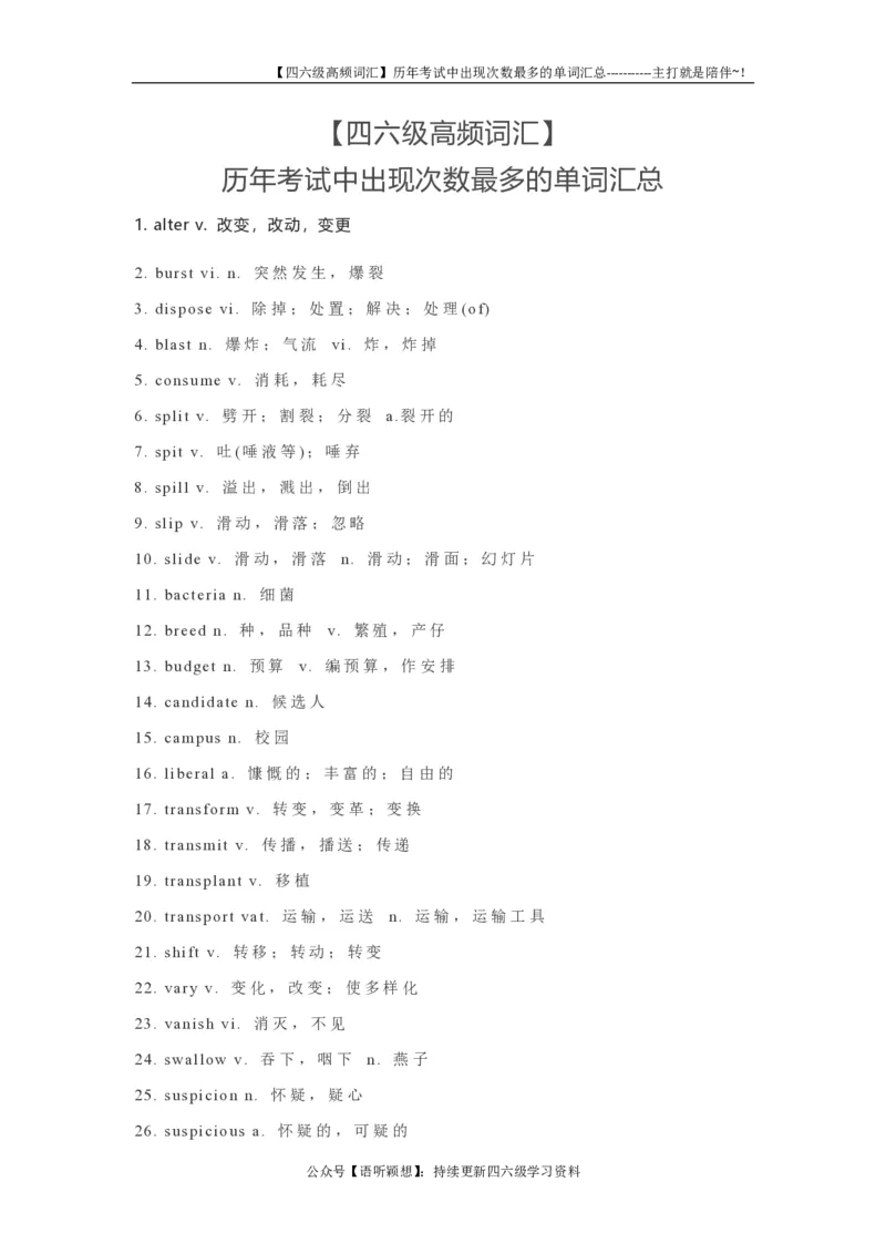 3四六级历年考试中出现次数最多的单词584个_英语四六级整合_英语四六级真题版本二此版为主此文件夹会持续更新_四六级单词汇总_六级单词