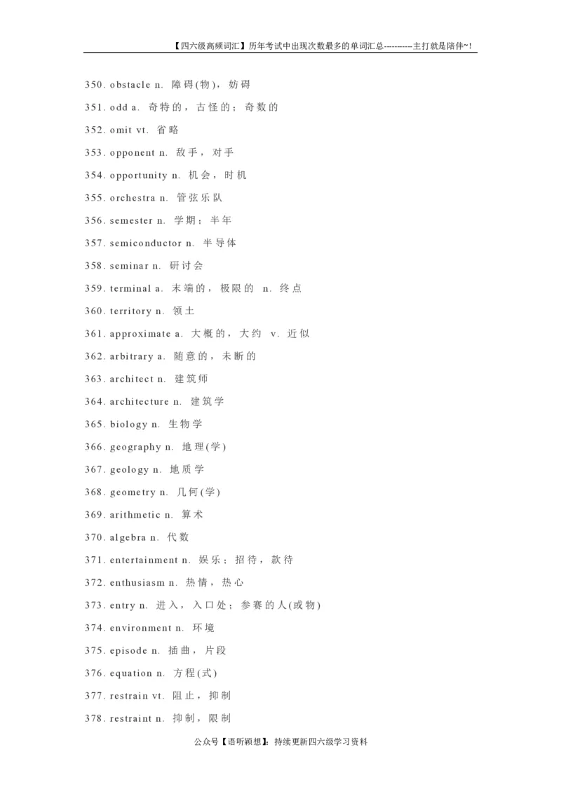 3四六级历年考试中出现次数最多的单词584个_英语四六级整合_英语四六级真题版本二此版为主此文件夹会持续更新_四六级单词汇总_六级单词