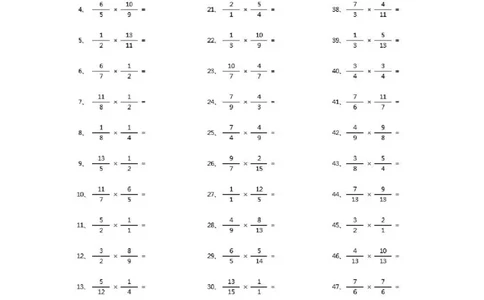 分数乘法第51~70篇（高级）_编码0121-6年级数学口算计算_口算题（适合6年级）(1)_分数-乘法（200篇）_（分数）乘法高级（100篇）