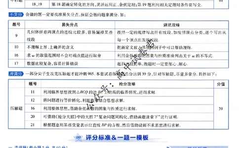 评分标准一题一模板数学理科答案_2024高考押题卷_12024天星全系列_tx抢分密卷_tx抢分密卷（老教材）