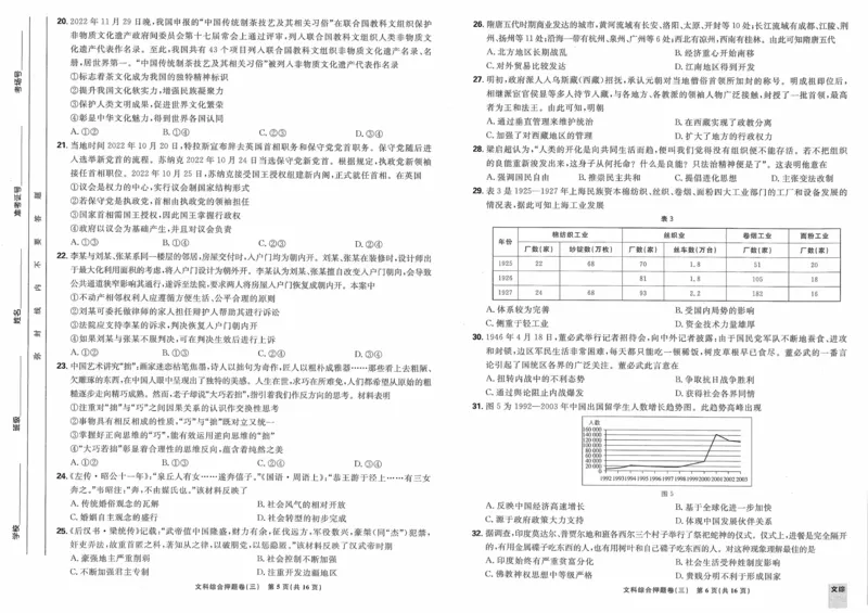 文综试题_2023高考押题卷_22023理想书高考必刷卷之押题卷_全国卷版_押题卷&middot;文综